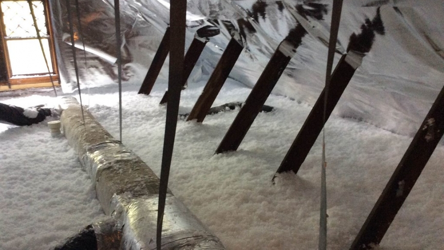 Radiant barrier in attic